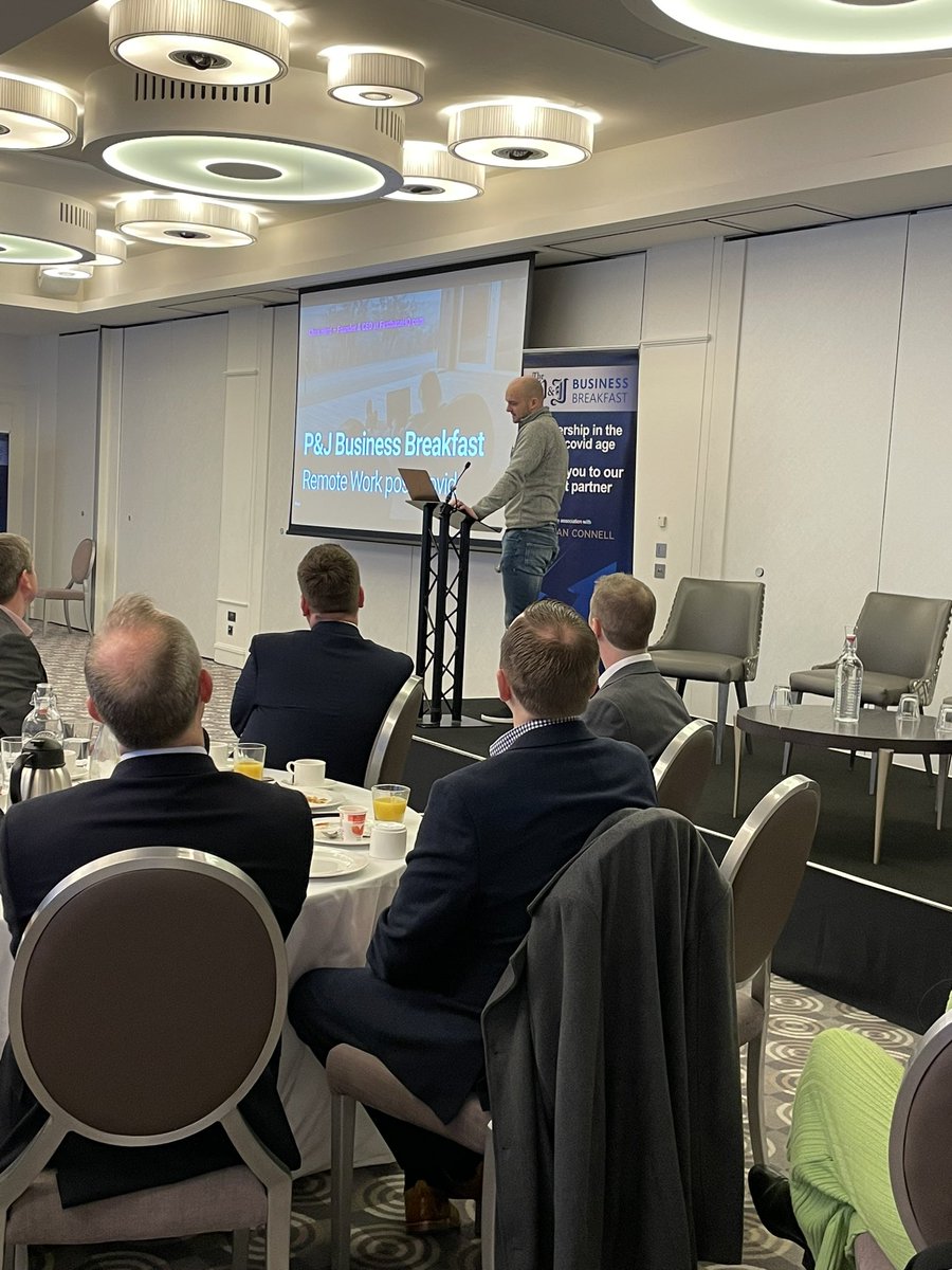PJ_business's tweet photo. Warm welcomes to our first speaker of the morning Chris Herd CEO, @FirstbaseHQ who will talk us through how remote working can be incredible for your business
In association with @TurcanConnell
#pjbb22 https://t.co/6t4odFARrp