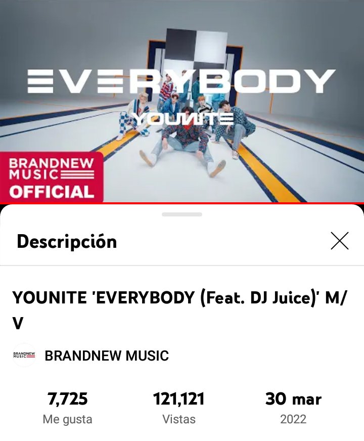 [YOUNITE] YOUNITE 'EVERYBODY' (Feat. DJ Juice) MV has surpassed 121K views🎉🙌.

Views are going up really fast! Continue streaming, YOUNIZ.

🔗youtu.be/ALJXfQCiXrI

#YOUNI_BIRTH_EVERYBODY #YOUNITE #유나이 <a href="/YOUNITE_offcl/">YOUNITE</a> <a href="/YOUNITE_twt/">YOUNITE</a>