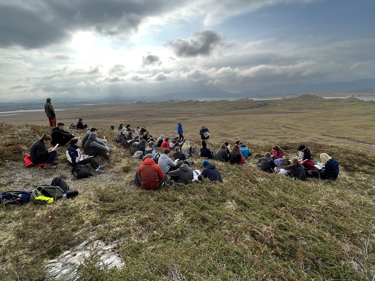 NCLPhysGeog's tweet photo. Another stunning day in Donegal for the @NCLPhysGeog @NCL_Geography Fieldtrip. This time out and about on Sheskinmore and Balllinreavey Strand #Donegal #dunes #ireland22 https://t.co/LDon0xRsCy