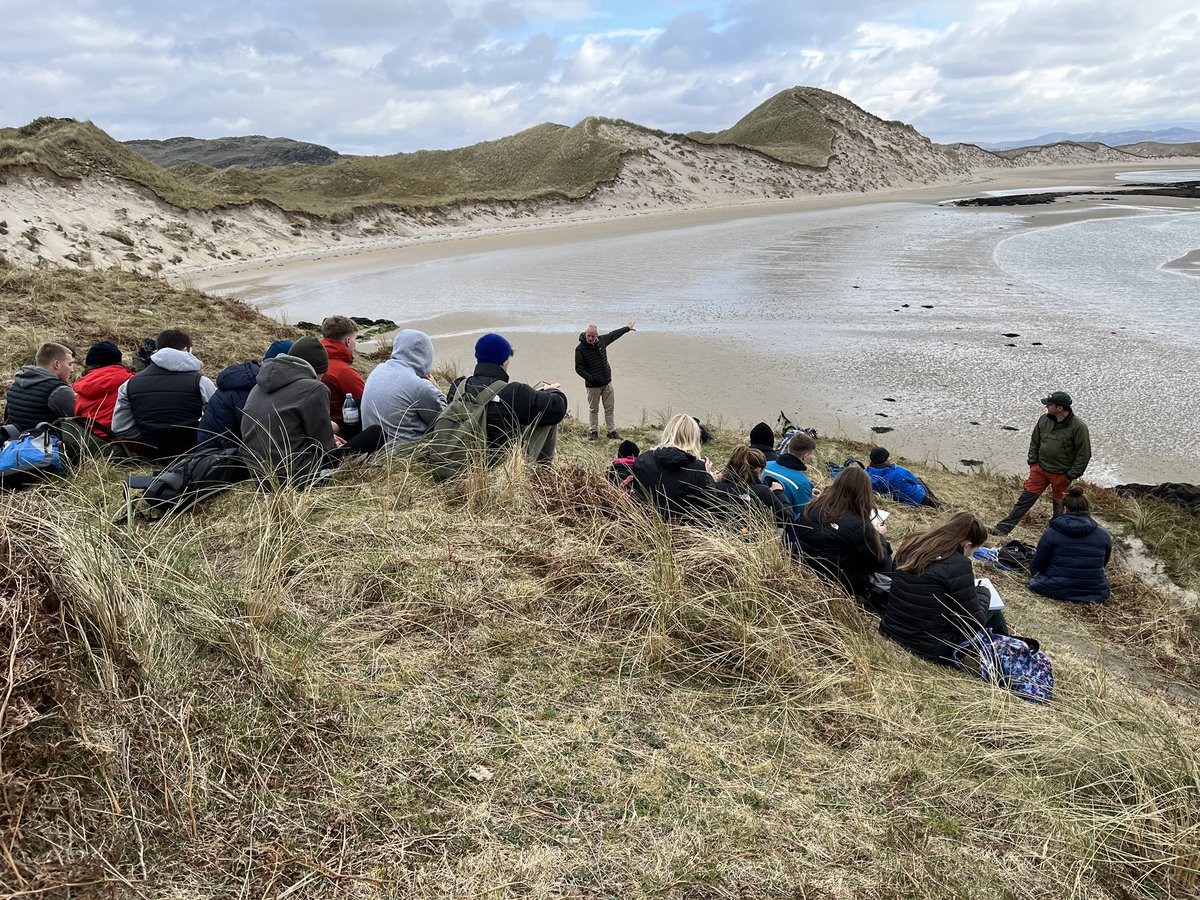 NCLPhysGeog's tweet photo. Another stunning day in Donegal for the @NCLPhysGeog @NCL_Geography Fieldtrip. This time out and about on Sheskinmore and Balllinreavey Strand #Donegal #dunes #ireland22 https://t.co/LDon0xRsCy