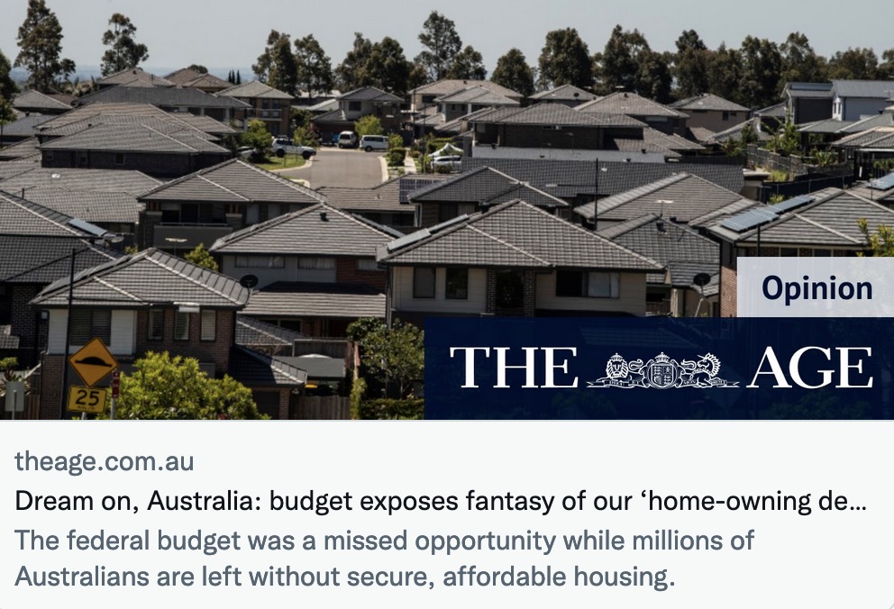 Emma Baker (@_healthycities_) on Twitter photo What's the budget mean for housing? Here's our assessment @Planosopher <a href="/Peterfizz/">Peter Phibbs</a> theage.com.au/national/dream⦠What's the budget mean for housing? Here's our assessment @Planosopher <a href="/Peterfizz/">Peter Phibbs</a> theage.com.au/national/dreamā¦