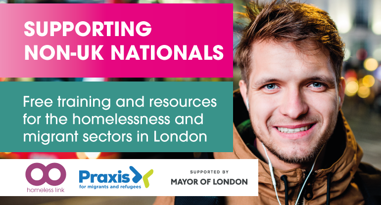 Praxis_Projects's tweet photo. We're excited to be working with @HomelessLink to deliver FREE training London-based frontline workers in the homelessness and migrant sectors. Find out more about upcoming training dates and join our Slack community to connect with others! https://t.co/RqfsQ0esZg https://t.co/woaLWSKGbq