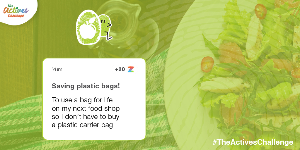theactivesteam's tweet image. ... And for our final Action for April, Yum challenges you to use a bag for life on your next food shop so you don't have to buy a plastic carrier bag 🛍

Start April off helping the planet &amp;amp; reducing plastic pollution! 

#TheActivesChallenge #Environment #Sustainability #Schools