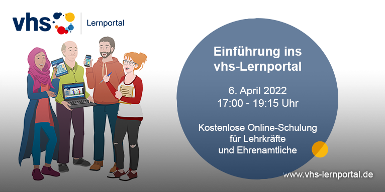 vhsLernportal's tweet photo. Ihr möchtet euren Unterricht digitaler machen oder #Geflüchteten beim #Deutschlernen helfen? Am 6. April gibt es eine Einführung ins vhs-Lernportal für Lehrkräfte &amp; ehrenamtliche Helfer*innen.
Infos u. Anmeldung https://t.co/IqB3LO30hE
@vhs_ehrenamt
#flüchtlinge #ukraine #deutsch https://t.co/8WG4xJEtCP