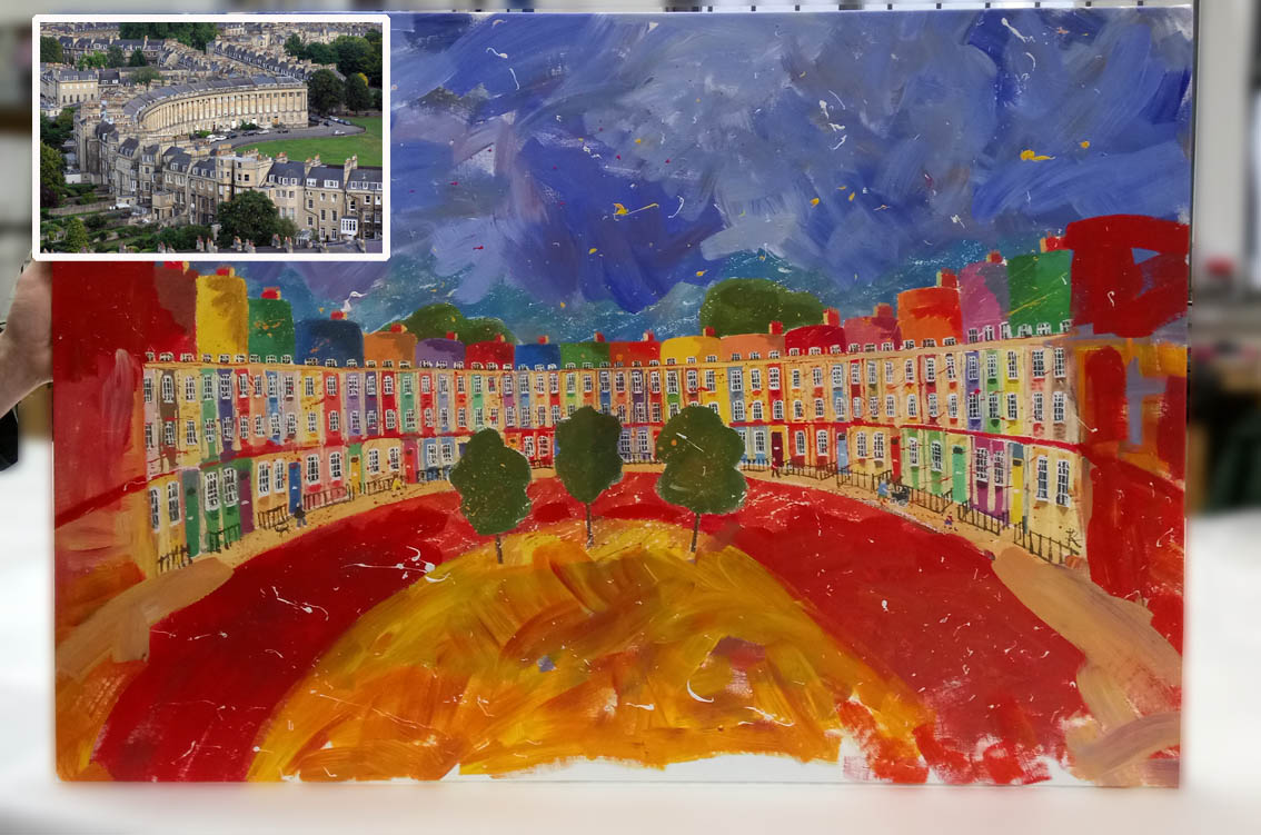 CF_Framing's tweet photo. If you’ve ever been to #Bath you’ll recognise these houses as the Royal Crescent. This colourful #painting was copied and printed onto one of our dye-sublimation #canvases then stretched onto a #handmade bespoke wooden #frame. 

https://t.co/T8WK5QxKGa https://t.co/AoaTja6wHN