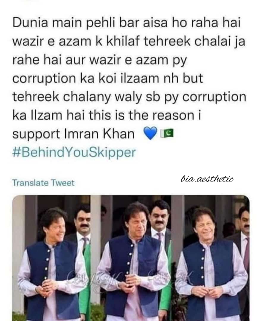 Immama_Shaikh's tweet photo. #BehindYouSkipper #IstandwithImranKhan ❤️❤️ https://t.co/OfrPReLYUd
