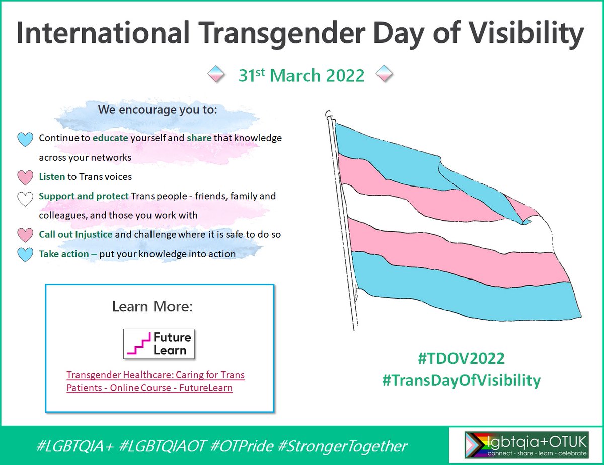 LGBTQIAOTUK's tweet photo. Today is Trans Day of Visibility - we see you, today and all year round. A reminder to continue to listen to Trans voices, learn, reflect, and to take action to uphold and protect Trans rights. #TransDayOfVisibility #TDOV #TDOV2022 #LGBTQIAOT #StrongerTogether https://t.co/jbRZExpk8e