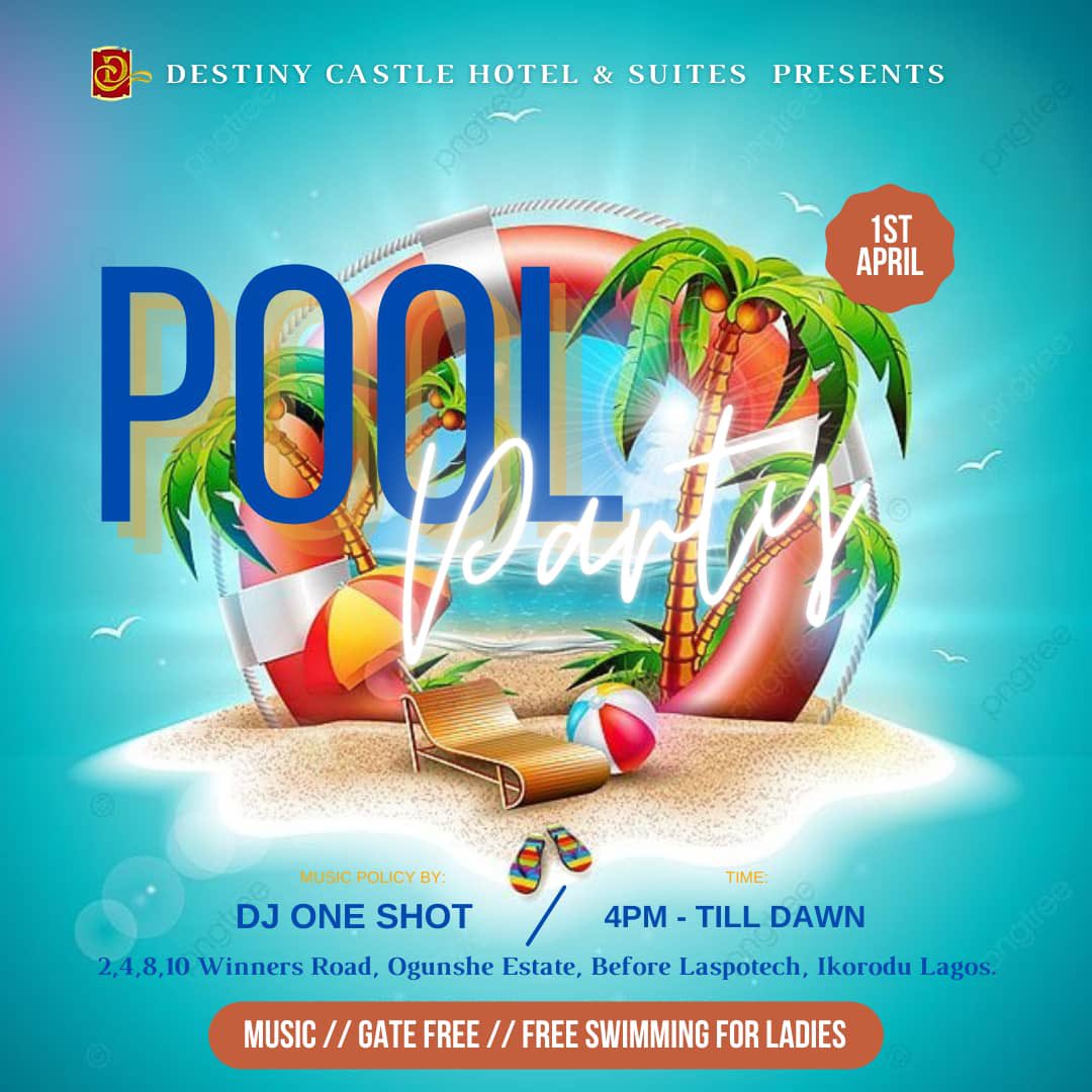 Youngpablo_231's tweet photo. Pool party this Friday @destiny castle hotel and suites🏊♀️🍺🍻 #freeswimming #party #freeshisha #freeAsun #freedrinksfortheladies #freeRooms https://t.co/YlKyVyBZWa