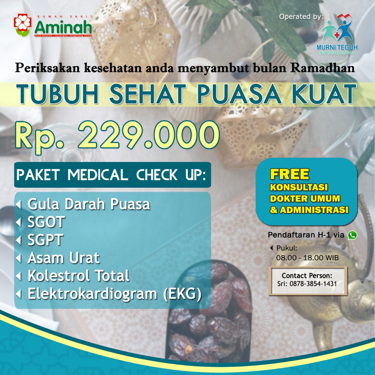rsmurniteguhct's tweet photo. Puasa Ramadhan tinggal menghitung hari.
Persiapkan kesehatan anda baik kesehatan pikiran dan juga kesehatan tubuh.

Salam sehat !
#MurniTeguh
#MakeTomorrowMoreHealthy https://t.co/i3CwT1PM4Y