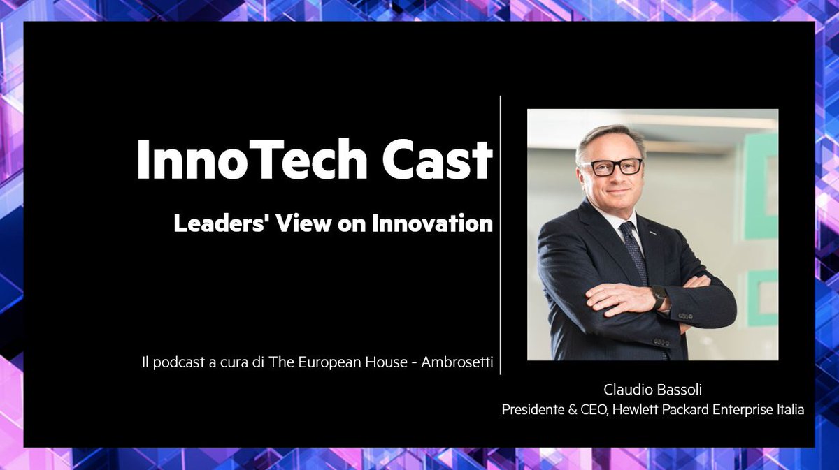HPE_Italy's tweet image. Il nostro Presidente e AD @claudio_bassoli è stato ospite del #podcast @Ambrosetti_ #InnoTechCast in cui ha illustrato la visione di HPE, incentrata sulla nuova generazione di #Cloud per la crescita delle imprese e istituzioni italiane. Ascolta su Spotify: hpe.to/6013Ktc1S
