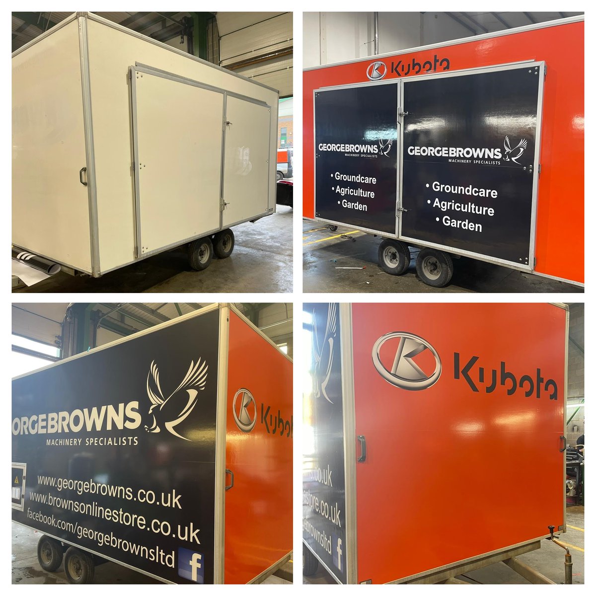 Our install team have done a fantastic job in wrapping this trailer for <a href="/GeorgeBrownsLtd/">George Browns Ltd</a> <a href="/KubotaUK/">Kubota UK</a> for their up and coming shows using <a href="/Metamarkuk/">Metamark</a> Vinyl #vinylwrap #graphics #exhibitions