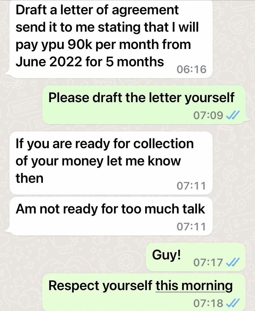 senibobo's tweet photo. You see why people never help! I borrowed this guy 750k since June 2021. Money he asked me to borrow him for a month, he defaulted &amp; after 3 months he paid 300k. The remaining 450k, till now he hasn’t paid. See what the person sent me this morning. I should draft a letter. Lmao. https://t.co/YrnSHskJ4g