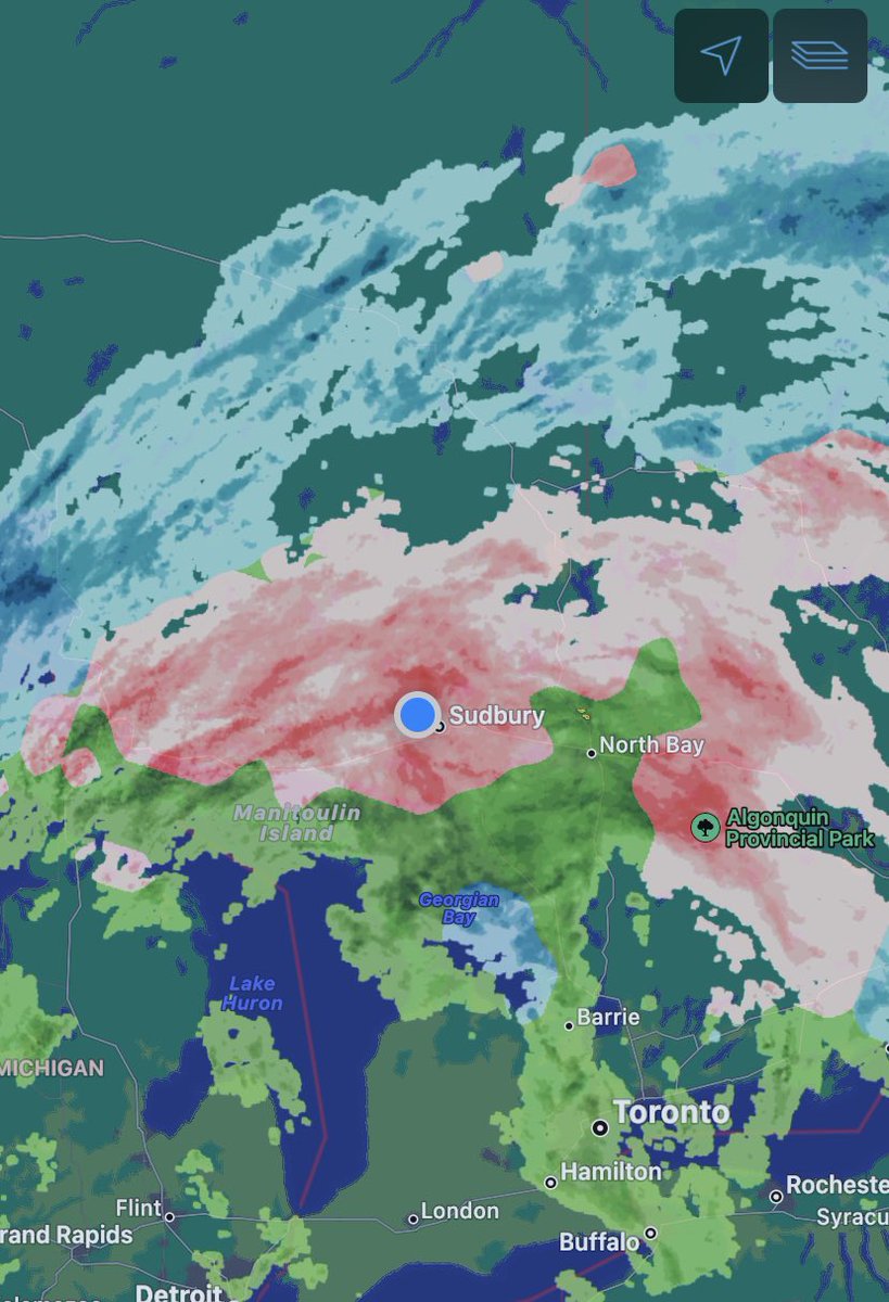cdtellier's tweet photo. Looks like I won’t be straying too far from home today. 😳 #ONStorm #weatherprobs https://t.co/LOXLAPDsLu