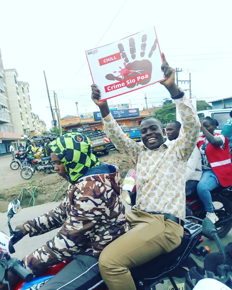 CrimeSiPoaKenya's tweet photo. A ride against crime campaign led by Boda Boda riders and youth kicks off in Rongai @KajiadoGov. The area chief @InteriorKE and OCS @NPSOfficial_KE are among leaders who have joined youth as they take to the streets to create awareness against crime.
#BuildingVoices
#CSPinRongai https://t.co/M7QbZRKhjG