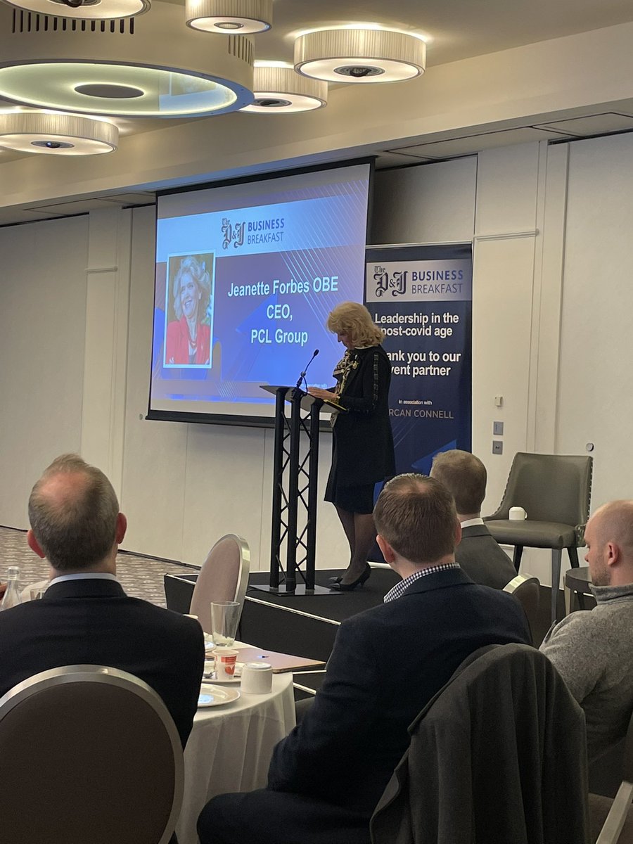 PJ_business's tweet photo. Our final speaker of the morning is the fab Jeanette Forbes OBE, CEO @PCLGroup is talking us through the struggles faced by her staff throughout the pandemic

In association with @TurcanConnell 

#pjbb22 https://t.co/l2k6ttE8eW