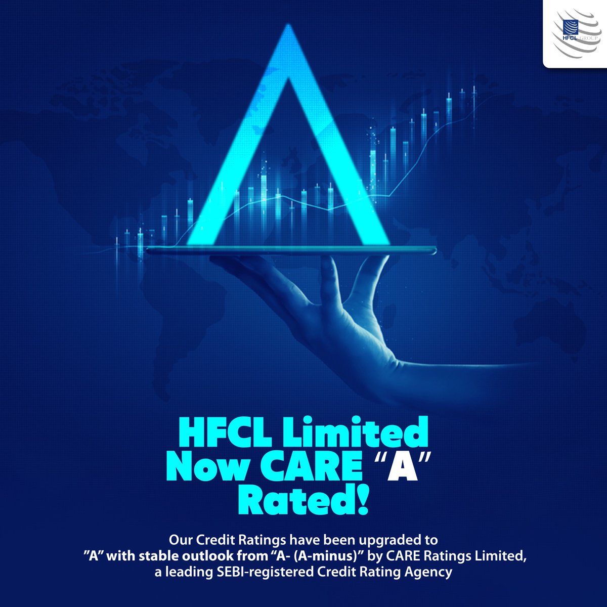 hfclg's tweet photo. Performance speaks for itself! #CARERatingsLimited has enhanced the credit ratings of #HFCLLimited and our material subsidiary, #HTLLimited, for FY '21 and 9M FY ’22 from “A-” (negative outlook) to “A” (stable outlook)
#HFCLLimited #CreditRatings #EnhancedCreditRating #HTLLimited https://t.co/twe1YWla0X
