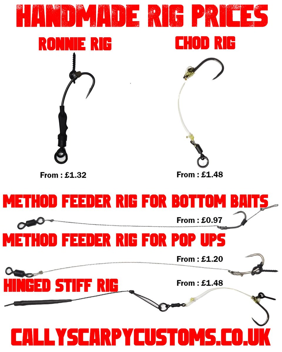 CarpinWithCally's tweet photo. T - Minus 24 hours till the online shop is open. Check out what's on offer below! #carp #carpfishing #carprig #carprigs #popups #boilies #carpycustoms #callyscarpycustoms https://t.co/A4szaxTpQY
