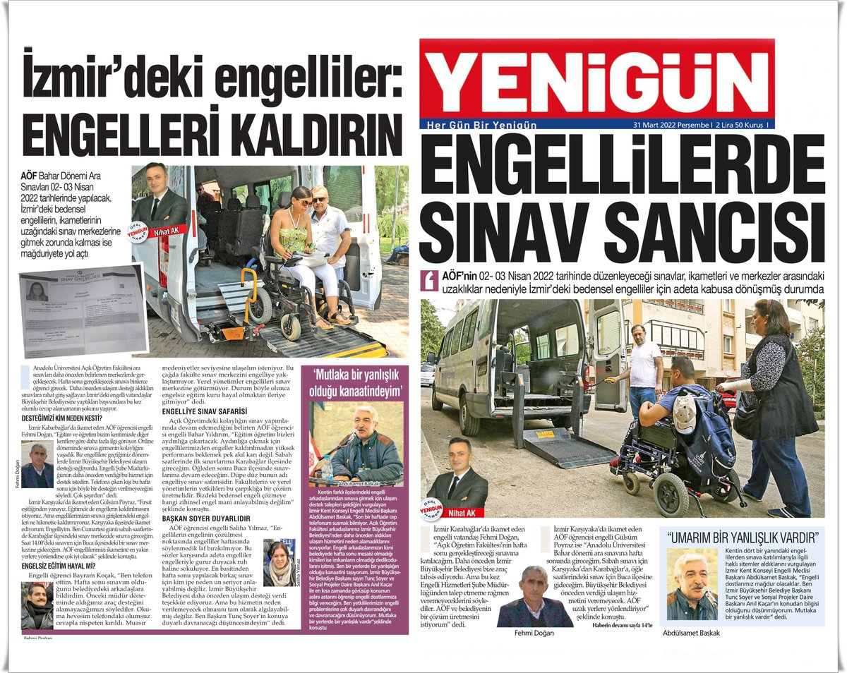 nihatak35's tweet photo. Biz yazdık, mürekkebimiz kurumadan İzmir Büyükşehir Belediye Başkanı Tunç Soyer çözdü! Engelli dostlar teşekkür etti. @tuncsoyer @izmirbld @gztyngn https://t.co/bz2O1m9jsO