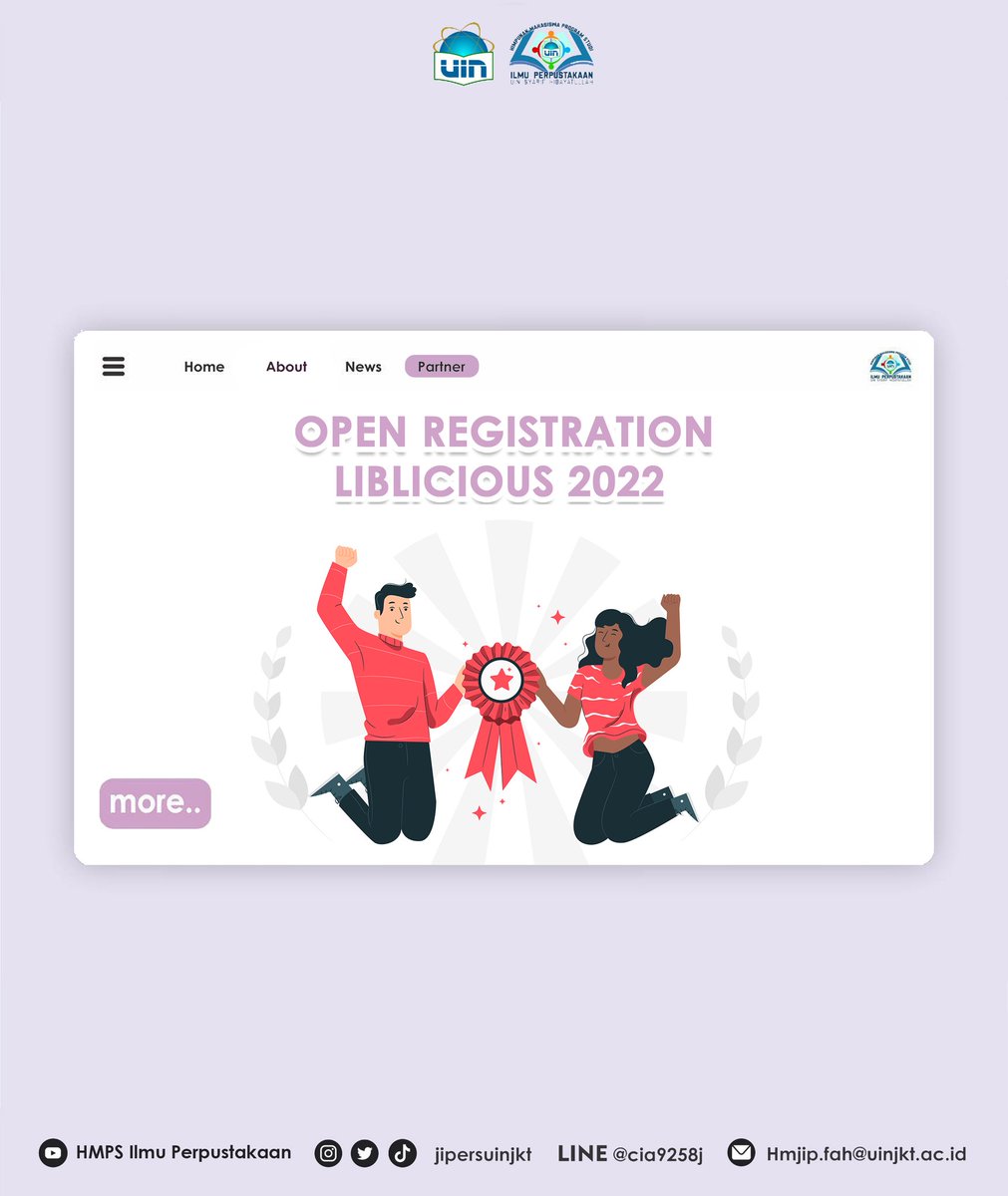 jipersuinjkt's tweet image. [OPEN REGISTRATION LIBLICIOUS 2022]

Yuk, bagikan gagasan dan inovasimu melalui karya ilmiah di Liblicious!

Pendaftaran: bit.ly/FormLiblicious…

For more information: epicentrum.fikomunpad.ac.id
__________
HMPS Ilmu Perpustakaan 2020/2021