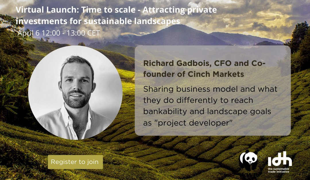 IDHTrade's tweet photo. Join @IDHtrade and @wwfnederland next week on 6 April for the launch event of their co-developed toolkit designed to strengthen landscape finance projects and their investment-readiness!
Register now: https://t.co/94Q16NPIpR
#LandscapeFinance #NatureSolution #Event #Invest https://t.co/1tVChDekeA