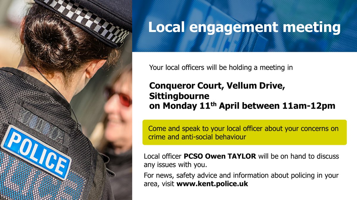KentPoliceSwale's tweet photo. Upcoming drop-in surgeries for #MiltonRegis ward and #TheMeads ward. LH #SwaleCSU https://t.co/RotTKn3u1B