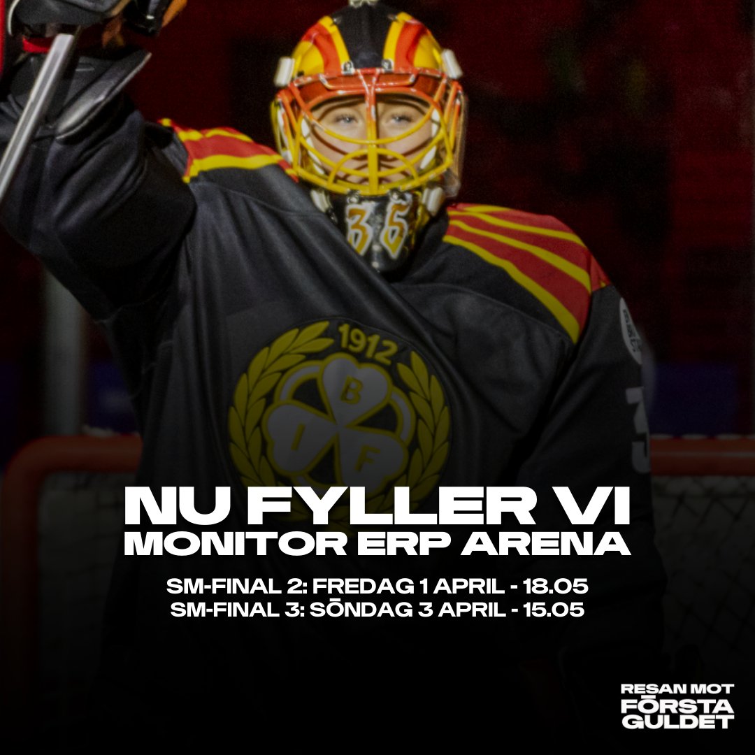 Brynas's tweet photo. Vi närmar oss 7000 bokade biljetter till SM-final 2 och 3 på hemmais. Tillsammans sluter vi upp bakom laget. Tillsammans vänder vi på matchserien. Tillsammans mot första guldet.

🎟️ https://t.co/VEXXlqfgYZ https://t.co/5icDCLZ7oI