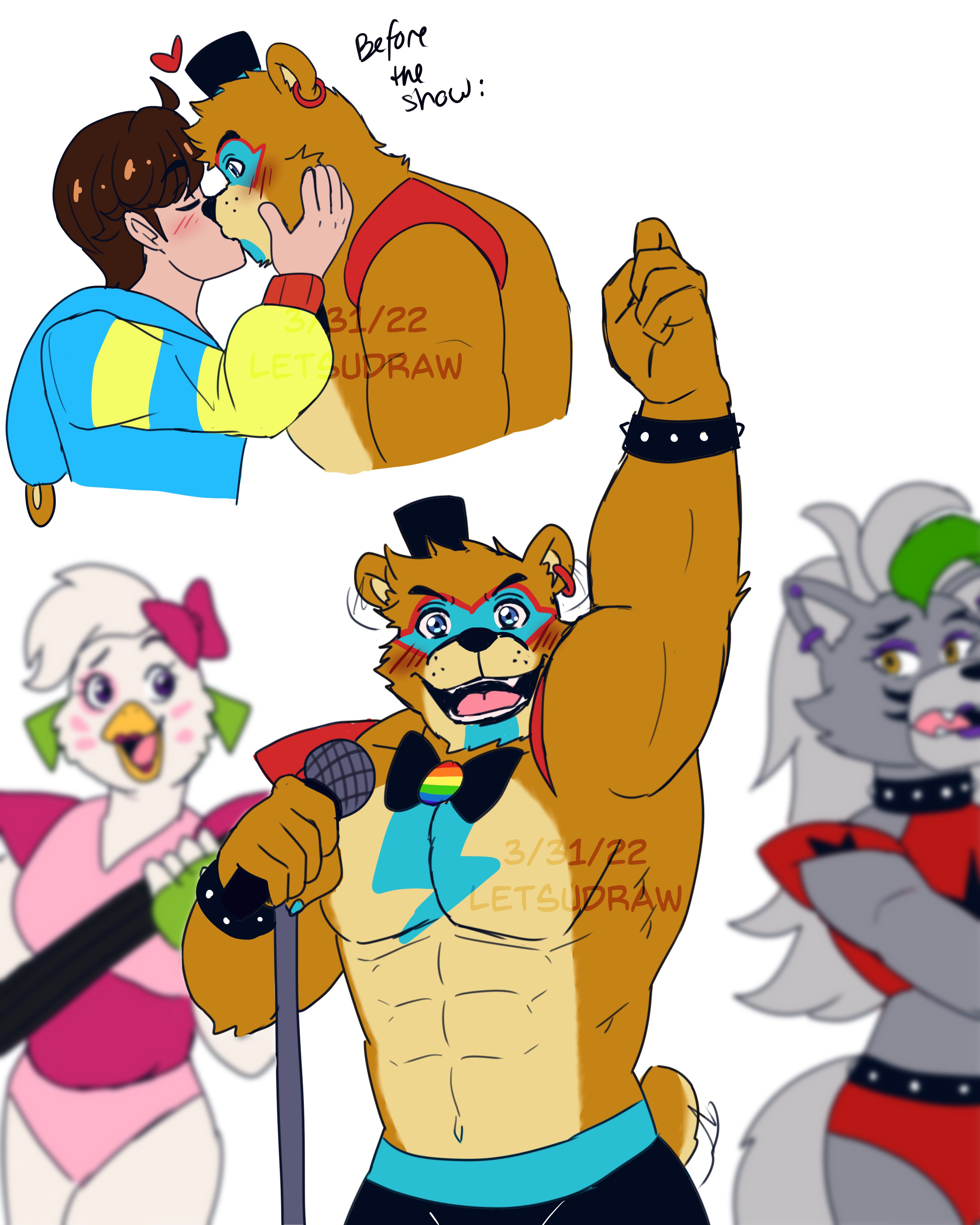 MLSpence on X: anyways heres a #FNAF fun fact for you guys! The Glamrocks  are shorter than the FNAF 1 animatronics!  / X