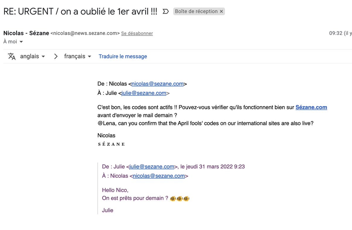 Y a Sezane qui se prend pour Burger King.