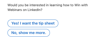martinstellar's tweet photo. Another day, another dark pattern from LinkedIn:
It looks like I'm given a choice of reply, but that's not true.
Both options are the same message.
Shameful.
cc @rogerdooley https://t.co/vQJbuWLyDt