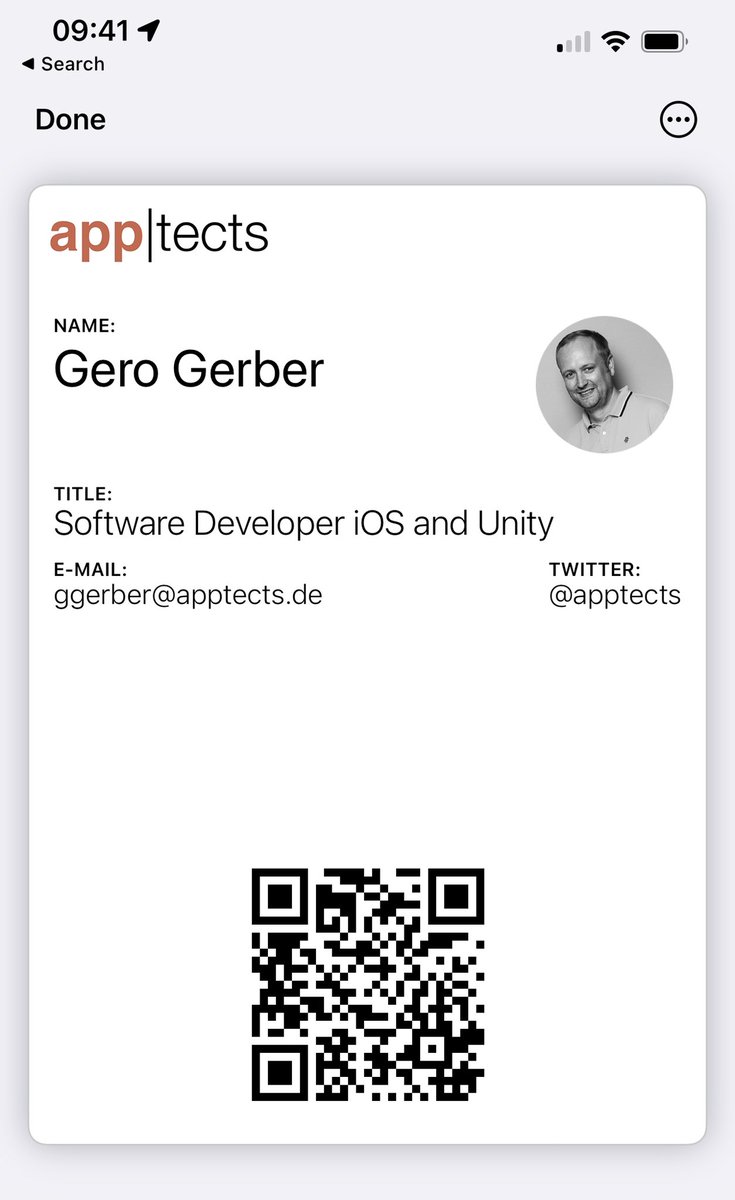 apptects's tweet photo. Added my business card to my Apple Wallet 👨‍💻 https://t.co/XlrqdoIHKO