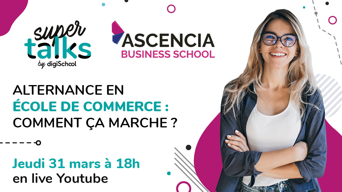 ASCENCIA Business School (@ascenciabs) on Twitter photo 🚨LIVE SUPERTALKS - <a href="/AscenciaBS/">ASCENCIA Business School</a> x <a href="/digiSchool_fr/">digiSchool</a>
Retrouvez ce soir à 18h un live exclusif sur la chaîne #YouTube de Digischool. Nos équipes répondront à toutes les questions sur l'alternance.
#orientation #alternance #ecoledecommerce 🚨LIVE SUPERTALKS - <a href="/AscenciaBS/">ASCENCIA Business School</a> x <a href="/digiSchool_fr/">digiSchool</a>
Retrouvez ce soir à 18h un live exclusif sur la chaîne #YouTube de Digischool. Nos équipes répondront à toutes les questions sur l'alternance.
#orientation #alternance #ecoledecommerce