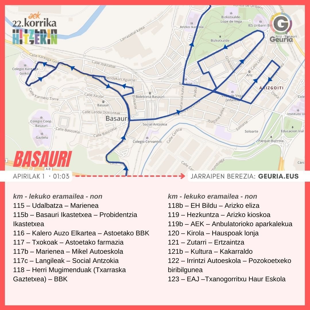 BasaurikoUdala's tweet photo. 🏃‍♀️🏃‍♂️ Badator Korrika! Hona hemen ibilbideari buruzko informazioa, @geuriaeus aldizkarian
#Basauri #Korrika2022
👇👇 https://t.co/uL60qhdoDB