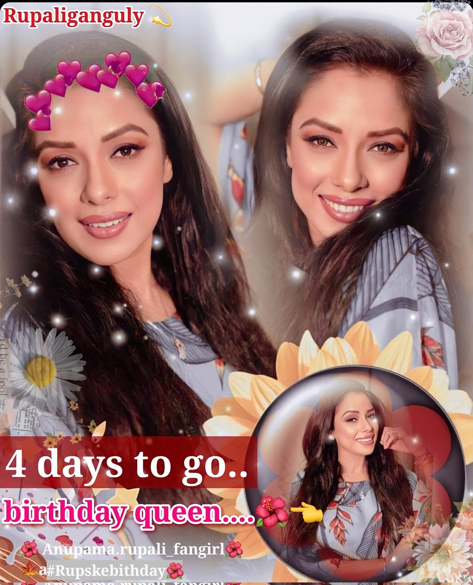 Adeeba_rups's tweet photo. 4 DAYS TO GO 🥳 birthday queen..rupali mam ke birthday aaye 🥳🥳 5 April coming soon 🥰 bus 4 din aur 👈
#rupalyganguly #rupskabirthday #rupalistyle😎 #rupaliforever❤️ #birthdaycomingsoon #birthdaycountdown #mybeautifull
@TheRupali
Please seen na mam 😫🥺 https://t.co/kTwkFWH766