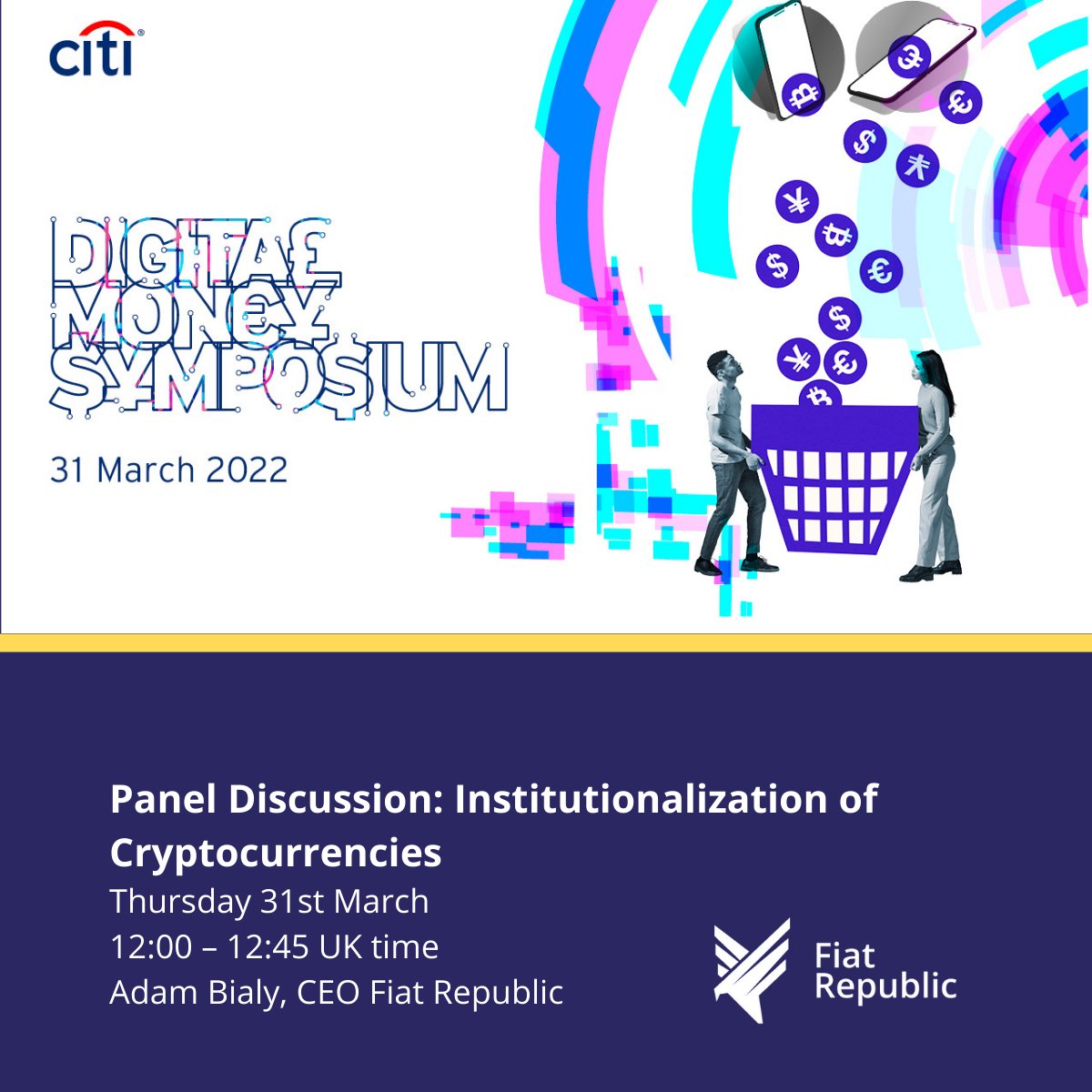Fiat Republic (@fiatrepublic) on Twitter photo Join <a href="/Citi/">Citi</a>’s 9th Annual Digital Money Symposium to hear CEO <a href="/AdamBialy/">Adam Bialy</a> on the Institutionalization of Cryptocurrencies with outstanding <a href="/dgwbirch/">Dave "Someone you trust is one of us" Birch</a>, Global Ambassador at <a href="/chyppings/">Consult Hyperion</a>, <a href="/delatinne/">marjan Delatinne</a>, MD at <a href="/setl_io/">SETL</a>, and host, <a href="/RWandhofer/">Dr. Ruth Wandhofer</a>, Partner at @gauss_vc.
💻 bit.ly/36Hcjxt Join <a href="/Citi/">Citi</a>’s 9th Annual Digital Money Symposium to hear CEO <a href="/AdamBialy/">Adam Bialy</a> on the Institutionalization of Cryptocurrencies with outstanding <a href="/dgwbirch/">Dave "Someone you trust is one of us" Birch</a>, Global Ambassador at <a href="/chyppings/">Consult Hyperion</a>, <a href="/delatinne/">marjan Delatinne</a>, MD at <a href="/setl_io/">SETL</a>, and host, <a href="/RWandhofer/">Dr. Ruth Wandhofer</a>, Partner at @gauss_vc.
💻 bit.ly/36Hcjxt