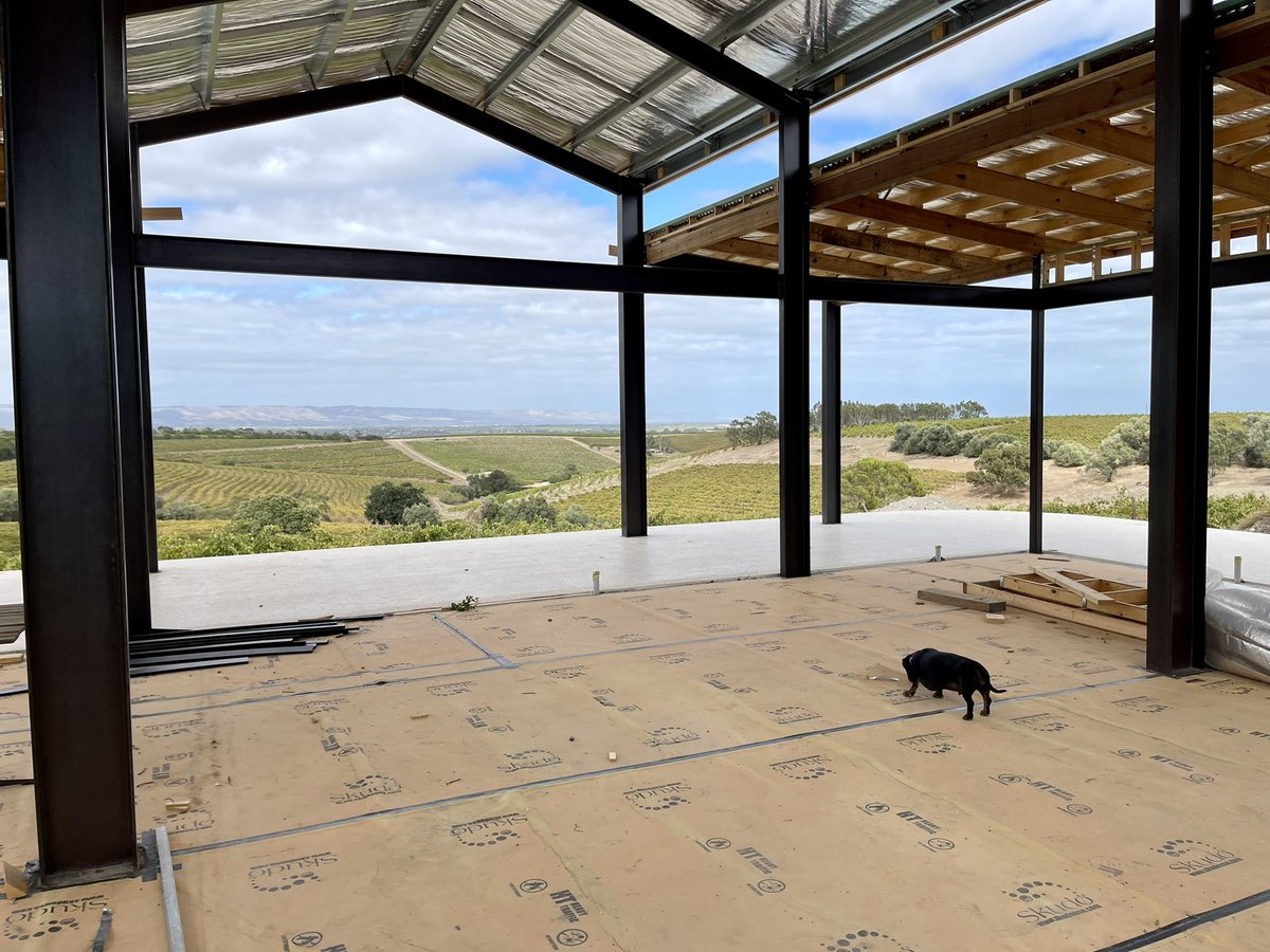 I enjoyed seeing the new bones for the <a href="/DandelionWines/">Dandelion Vineyards</a> wonder room today, it’s going to be a great addition to the Vale MT