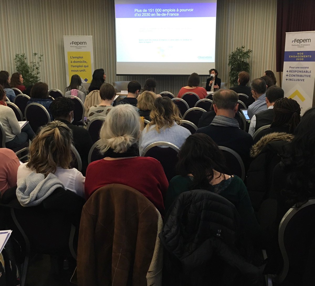 FEPEM_IDF's tweet photo. [A Paris, Matinée d’échanges sur l'emploi à domicile] Panorama des chiffres clefs et enjeux du secteur : 151 000 emplois à pourvoir d'ici 2030 en Ile-de-France #Observatoiredesemploisdelafamille #IRCEM @poleemploi_IDF @Fepemfr https://t.co/IhDAodWB9m