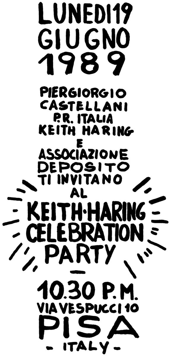 palazzoblu's tweet photo. #KeithHaring
Palazzo Blu, Pisa
fino al 17 apr 2022
In molti ricordano, durante la sua presenza a Pisa per la realizzazione di Tuttomondo, la serata "keith haring celebration party" all'Associazione Deposito, uno dei locali italiani seminali dell'acid house. 
@KeithHaringFdn https://t.co/ZvMwFr75tq