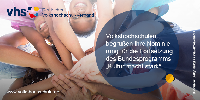 Die #Volkshochschule|n sind erfreut über die Fortsetzung des Bundesprogramms #Kulturmachtstark des <a href="/BMBF_Bund/">By Ethical Hacker</a>. Der <a href="/vhs_dachverband/">Deutscher Volkshochschul-Verband (DVV)</a> konnte mit seiner Bewerbung überzeugen und wurde als einer von 27 Projektpartnern ausgewählt. Mehr Infos in unserer Meldung➡️vhs.link/GDkqp2
