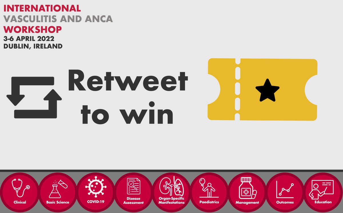 Vasculitis2022's tweet photo. Want to attend #Vasculitis22?

If you want to be in with a chance to win a free conference registration all you have do is retweet this tweet.

The draw will be made 2nd April. Free virtual registration will be sent to the winning account.

1️⃣/2️⃣ https://t.co/cAVAtvJQ5J