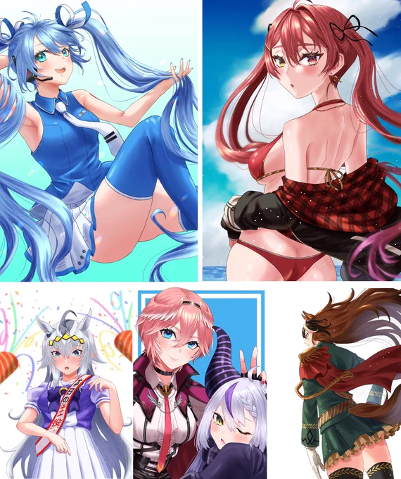 #今月描いた絵を晒そう
今月は5枚描けました☺️
苦手意識のある空や小物にもまだまだ拙いながら挑戦出来ました🌟 