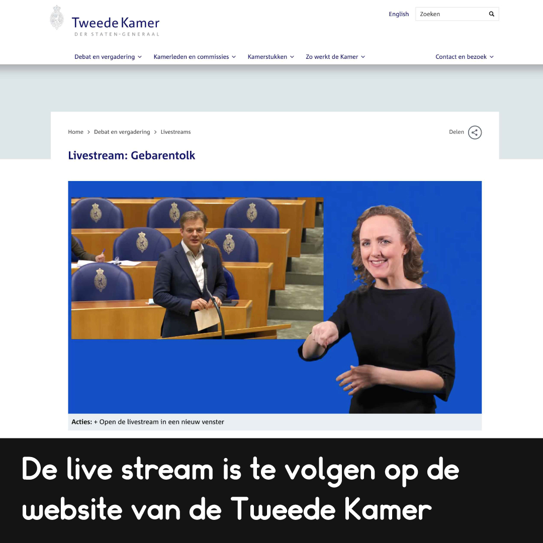 President Zelensky van Oekraïne spreekt de Tweede Kamer toe met tolk gebarentaal! Te zien via de website van de Tweede Kamer.

Kijk de stream met tolk NGT vanaf 10:15 uur via: bit.ly/386odh9