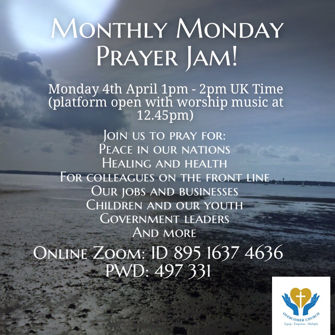 YetundeH's tweet photo. One for your diaries. Join us if you can. Prayer changes lives. Join us for this monthly Monday - 1st Monday of every month - online. It doesn’t matter where you are in the world - you’re welcome to join us💙 #PrayerJam #PrayForPeace #LoveWins #LeadersWhoPray #SpiritualMatters https://t.co/lc3wUCxWJb