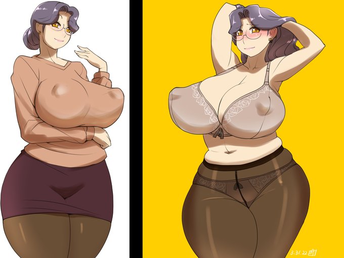 3月末の絵 #巨乳 #眼鏡 #熟女 #パンスト #女教師 https://t.co/IqPDhuBNr6 