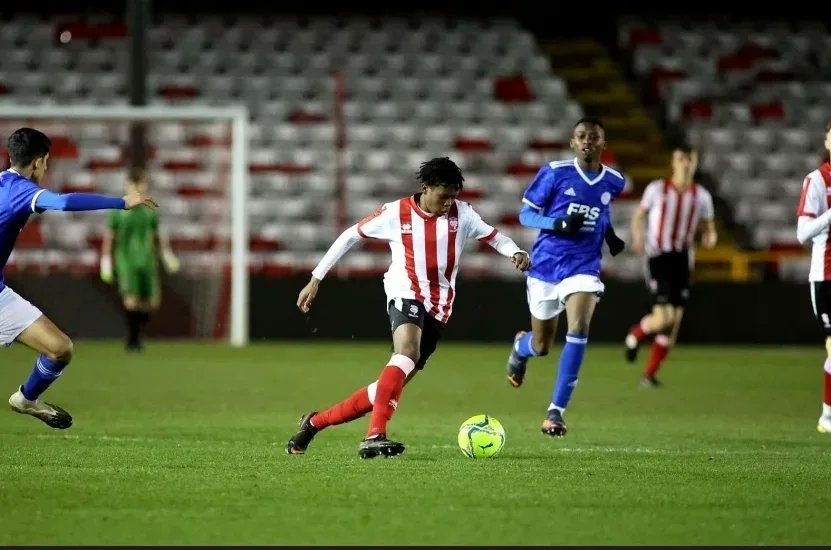 UKFS player Zane who recently signed for Lincoln City this week played against Leicester City at Lincoln's 1st team stadium Sincil Bank! 🔥  #uk #football #schools #ukfs #soccer #academy #england #europe #privateschool #education #school #Lincoln #Leicester #EFL #premierleague