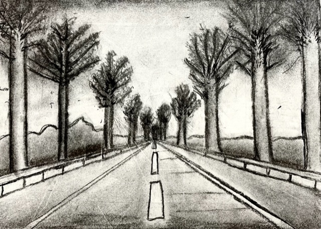 ICHS Art: Quick charcoal perspective drawings by the Year 8s last week…#ICHS-HARDWORK