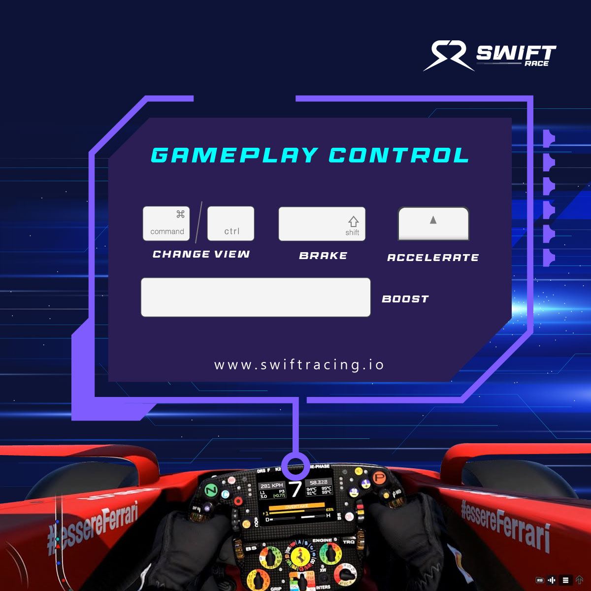 swiftracingnft's tweet photo. GAMEPLAY : CONTROL
🏎️ SPACEBAR - BOOST
🏎️ SHIFT - BRAKE
🏎️ UPPER KEY - ACCELERATE
🏎️ CTRL / Command - CHANGE VIEW 
Stay Tuned!
#SwfitRace #SwfitRacing #NFT #blockchain #gamefi #blockchaingames #metaverse #P2E #Binance https://t.co/B82vww88qR