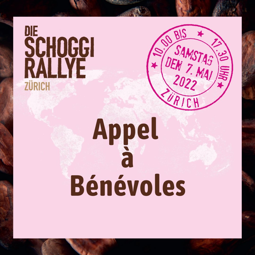ch_ocolat's tweet photo. Appel à bénévoles !

Vous aimez le chocolat et vous êtes enthousiastes? Rejoignez notre équipe le 7 mai prochain à Zurich pour aider au bon déroulement du Rallye du Chocolat ! 

Cliquez sur ce lien pour vous inscrire : https://t.co/jaE9AnybO2 https://t.co/19eFzh4B9F