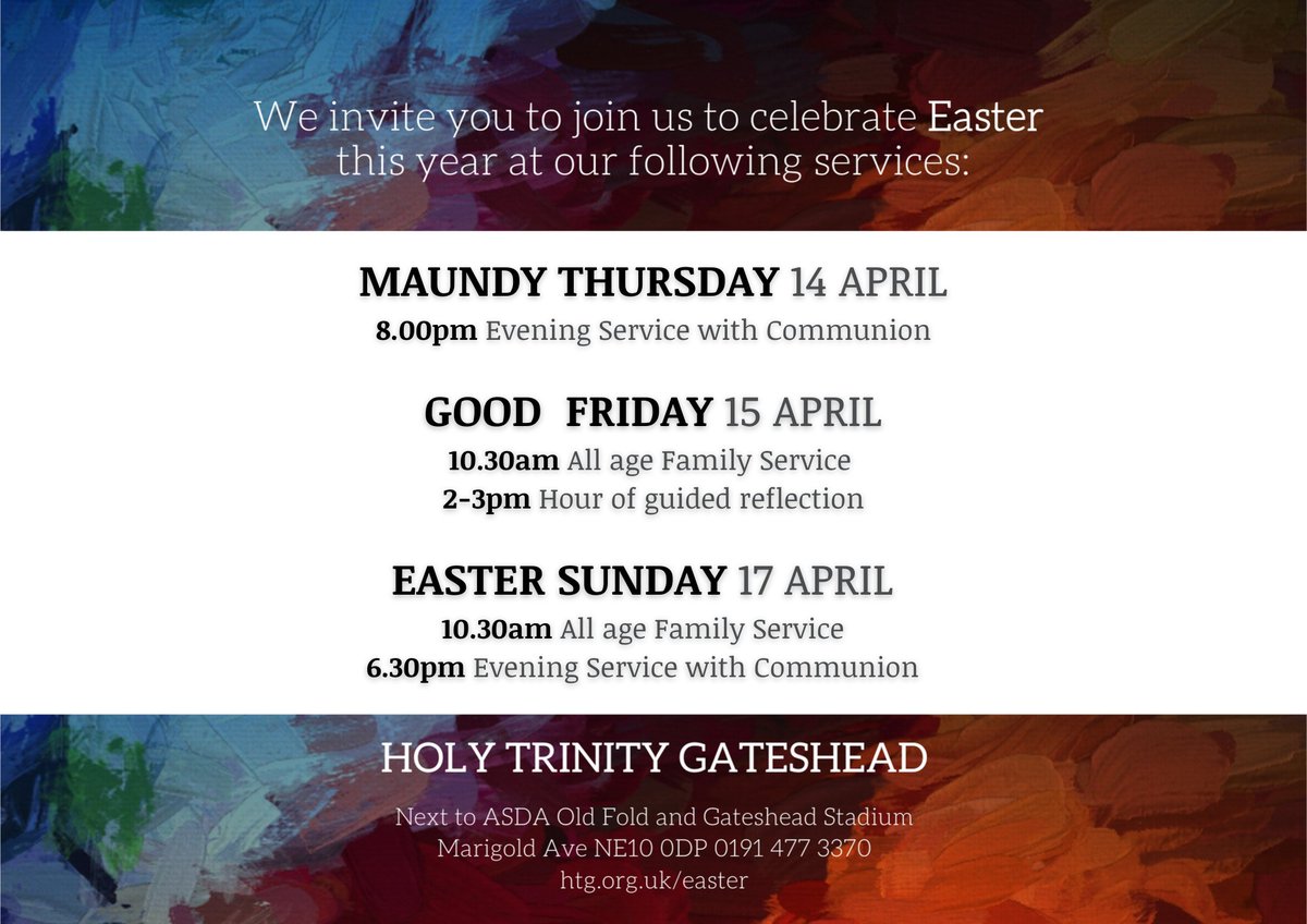HTGChurch's tweet image. This Easter weekend there are lots of opportunities to think about what Jesus has done for us in his death and resurrection and we hope you can join us here at HTG!