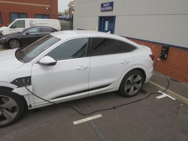 Audi E-tron having a complimentary Energy Recharge as we do on all EV car's that come in for repair. We have had to up our charge points around the building to four as we see a massive increase in Electric Vehicles now coming in for repair. #EV #BODYREPAIR #AUDIAPPROVED